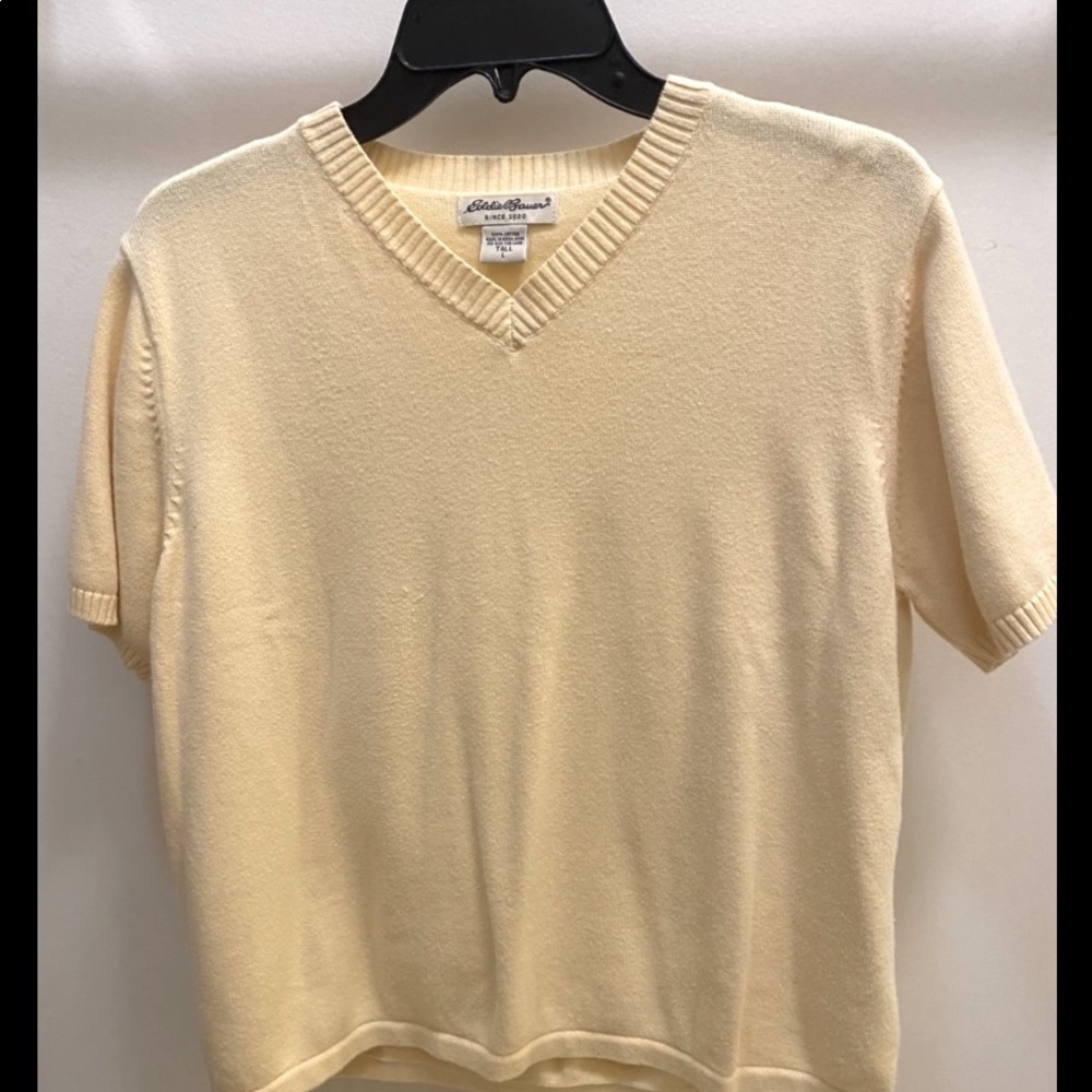 Vintage Yellow T-Shirt Sweater. Eddie Bauer.